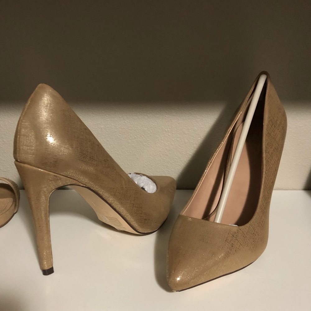 Gold metallic heels